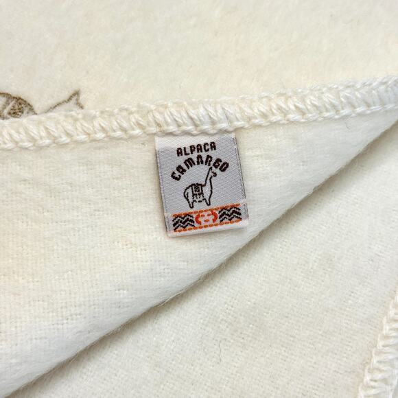 Alpaca Camargo Very Soft Ivory Tassel 76x9" Scarf Wrap Cozy Peruvian Wool EUC - Picture 6 of 7